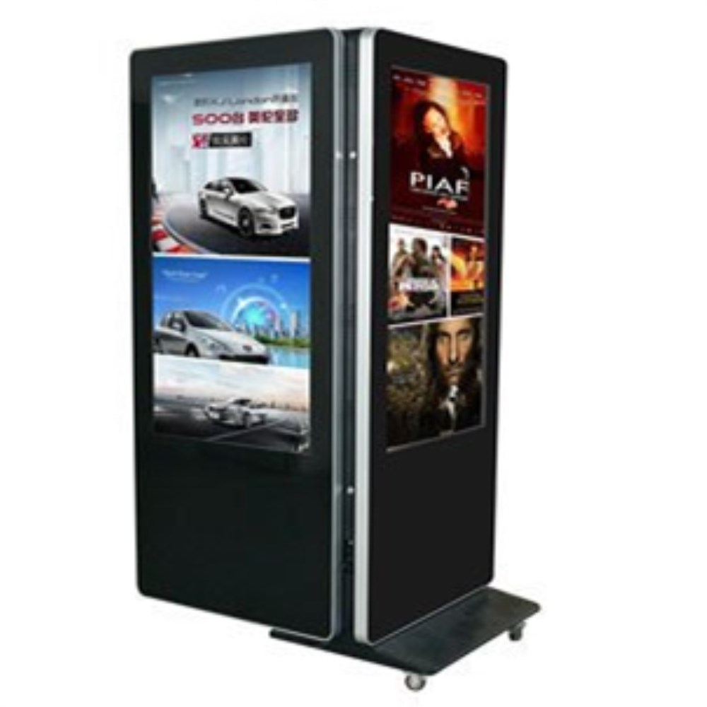 43 49 55 65 inch dual sided free standing digital signage display with infrared touch