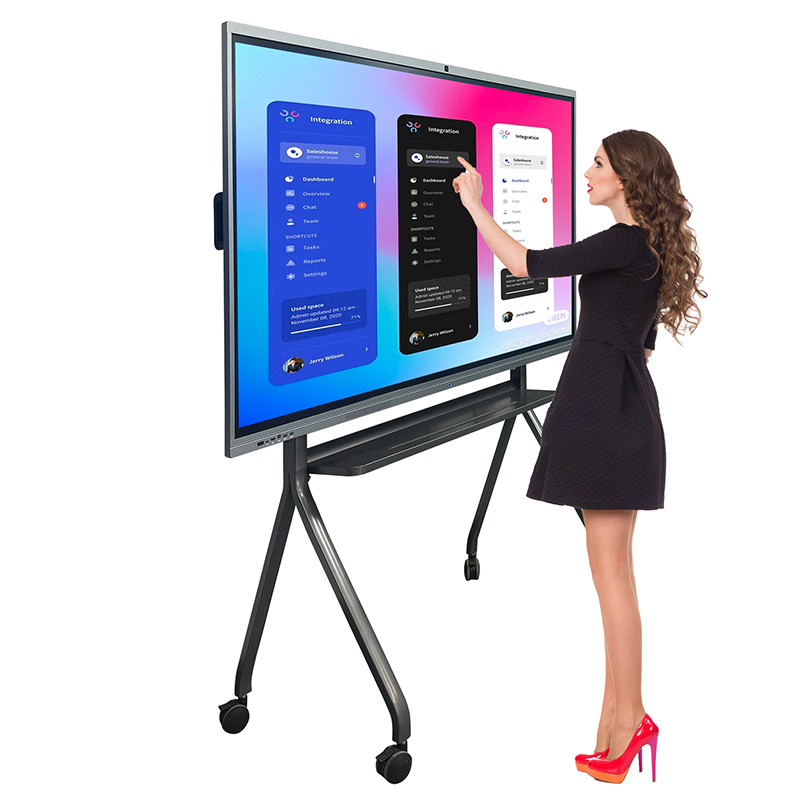 65 75 86 98 110 inch wall mount android interactive whiteboard with microphone and camera