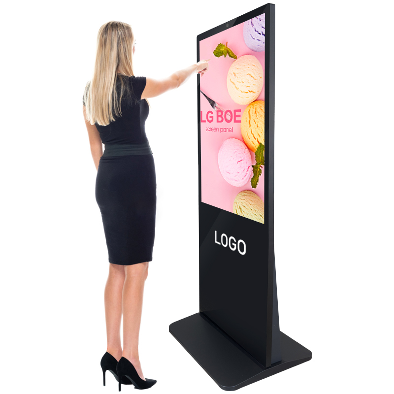 43 49 55 65 inch free standing digital signage display with capacitive touch